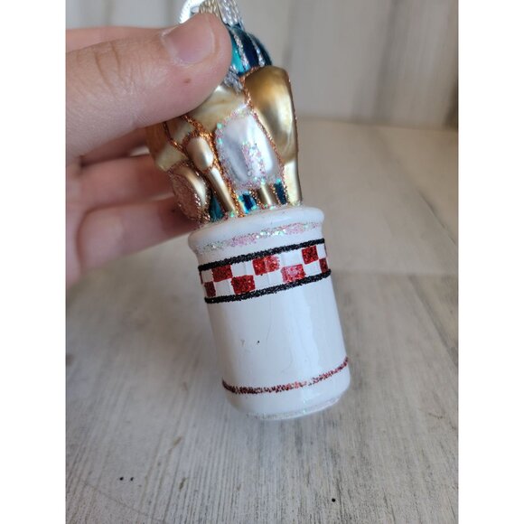 OWC old world Kitchen utensils blown glass glitter ornament Xmas - Picture 7 of 9
